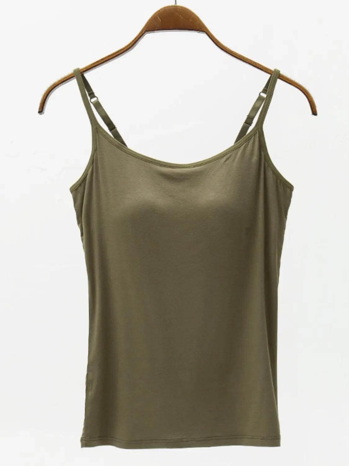 Full Size Adjustable Strap Modal Cami with Bra - M. Burks Pretty Boutique LLC.shop