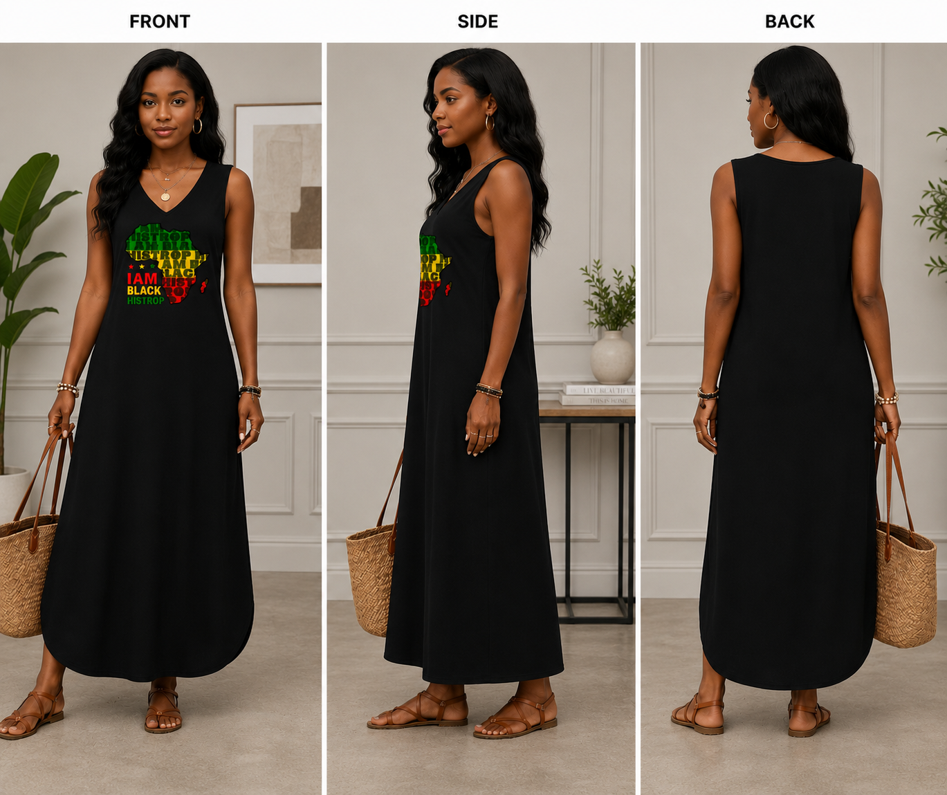 Black History Africa Maxi Dress