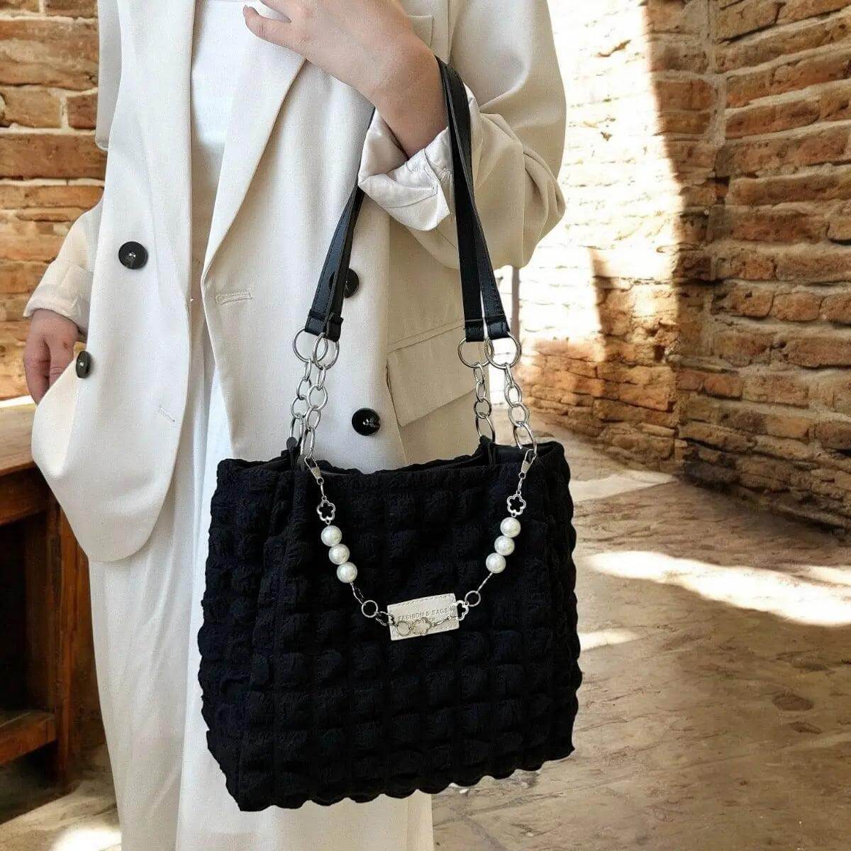 Bubble Textured Tote Bag - M. Burks Pretty Boutique LLC.shop