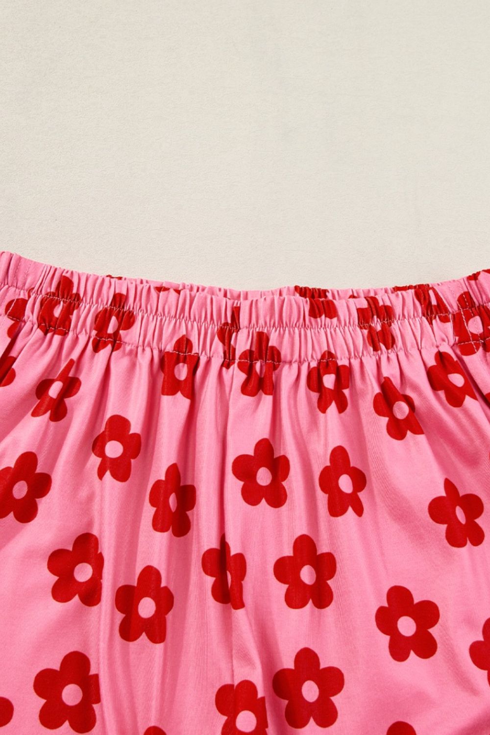 Floral Cropped Tee and Shorts Lounge Set.