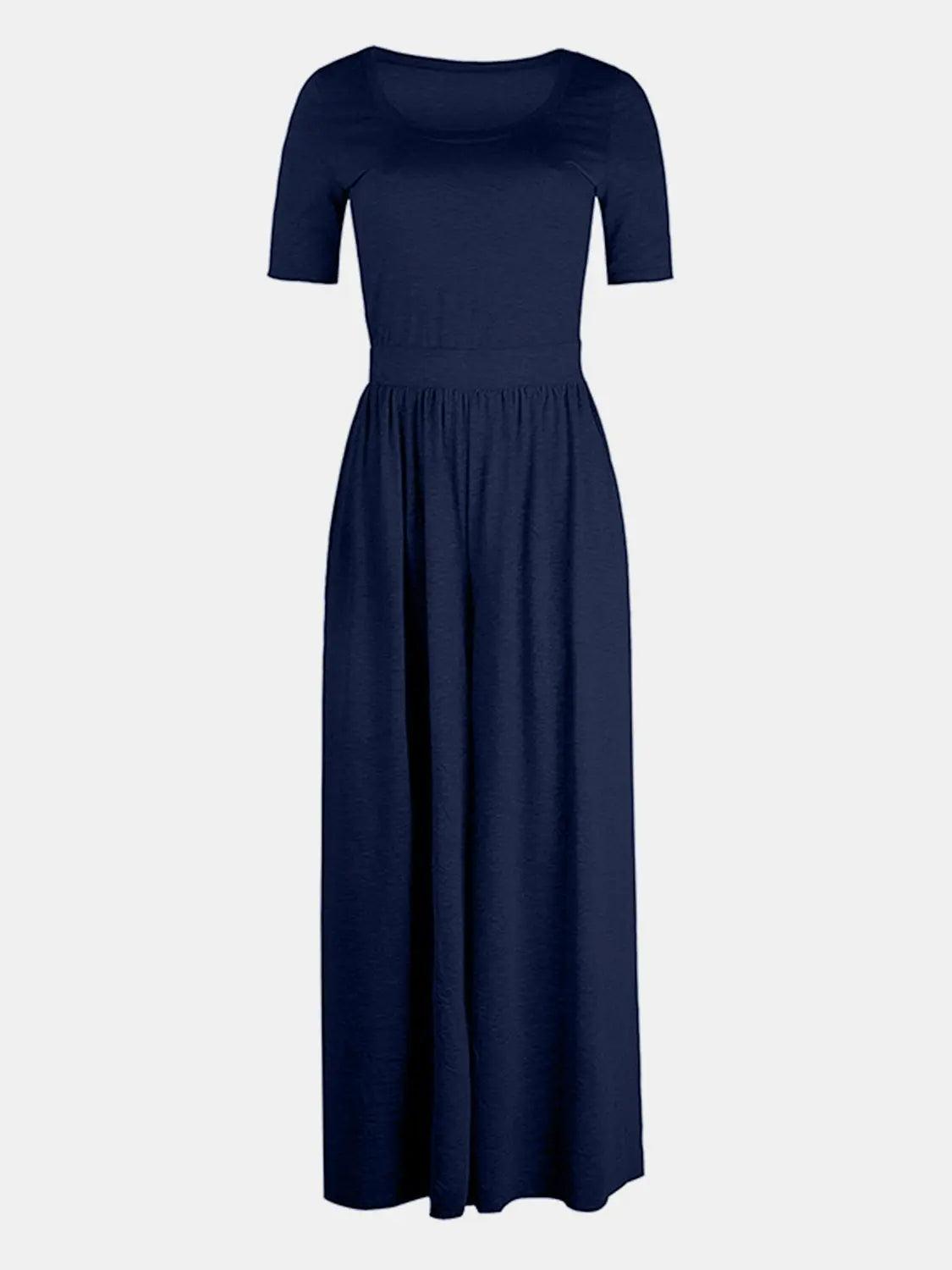 Scoop Neck Short Sleeve Jumpsuit - M. Burks Pretty Boutique LLC.shop