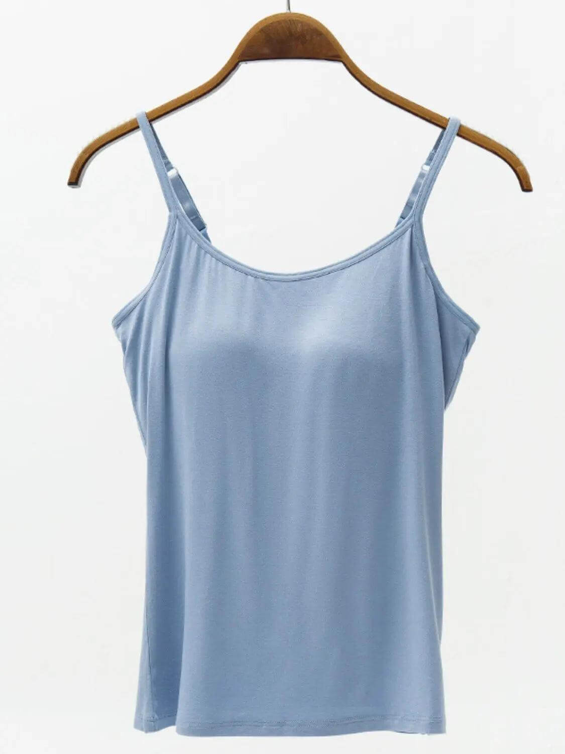 Full Size Adjustable Strap Modal Cami with Bra - M. Burks Pretty Boutique LLC.shop