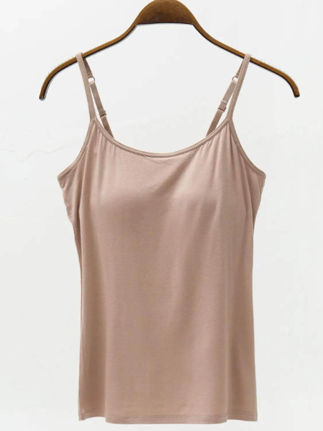 Full Size Adjustable Strap Modal Cami with Bra - M. Burks Pretty Boutique LLC.shop