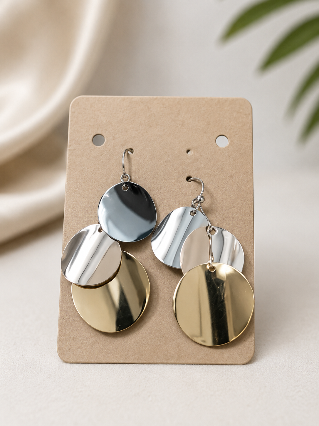 Modern Luxe Disc Drop Earrings