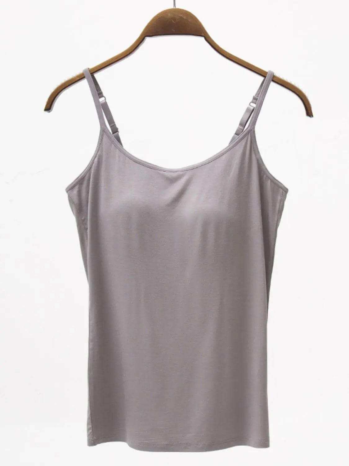 Full Size Adjustable Strap Modal Cami with Bra - M. Burks Pretty Boutique LLC.shop