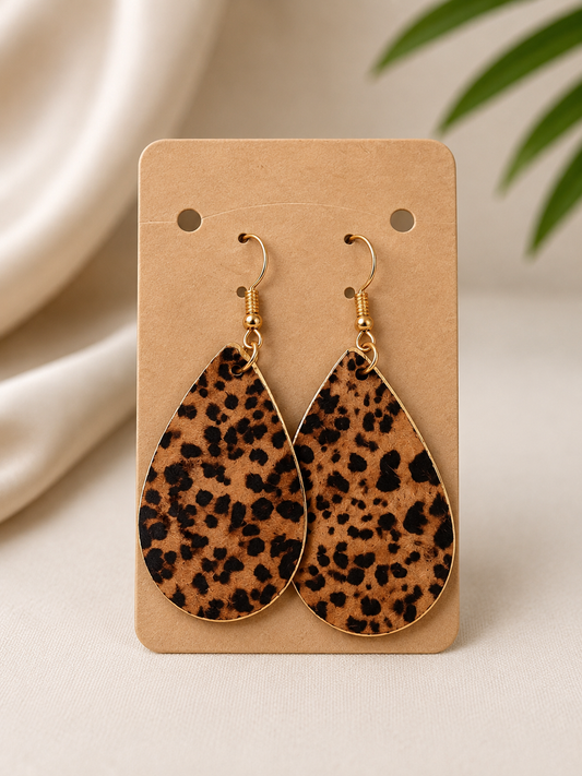 Wild Elegance Leopard Teardrop Earrings