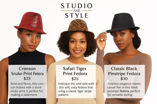 Crimson Snake Print Fedora Hat