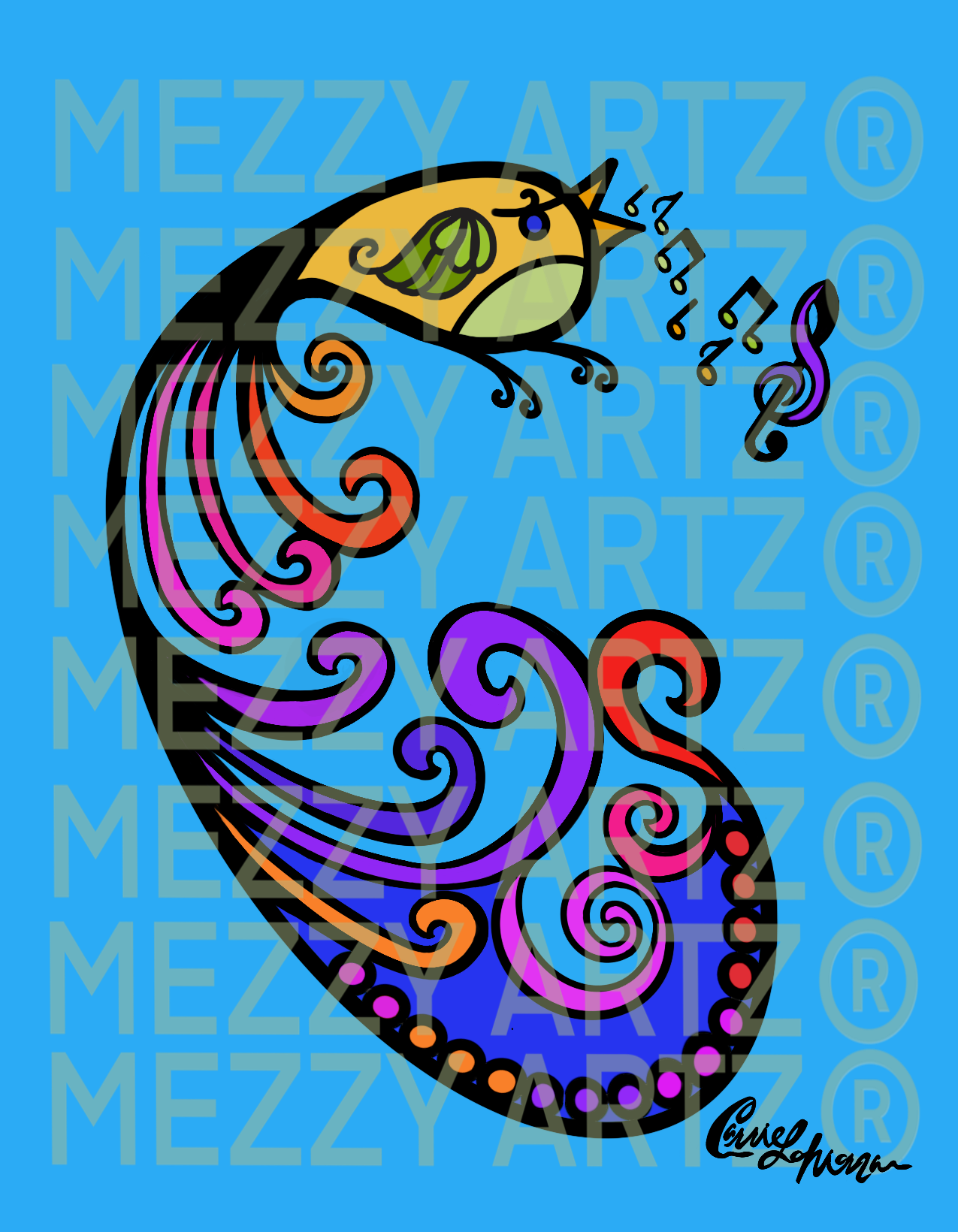 The Song Bird Artwork by Carrie Morgan ( 16x20)