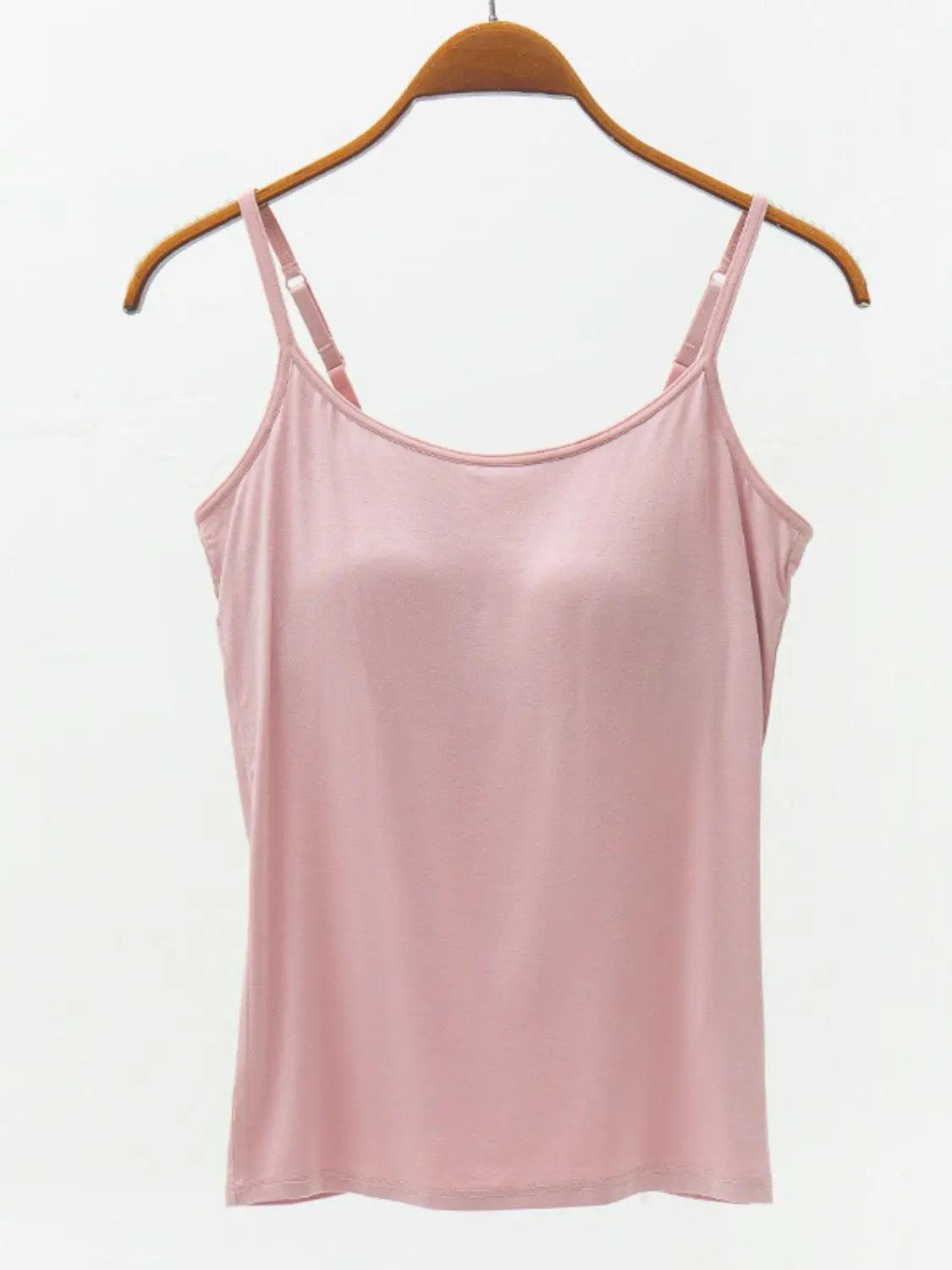Full Size Adjustable Strap Modal Cami with Bra - M. Burks Pretty Boutique LLC.shop