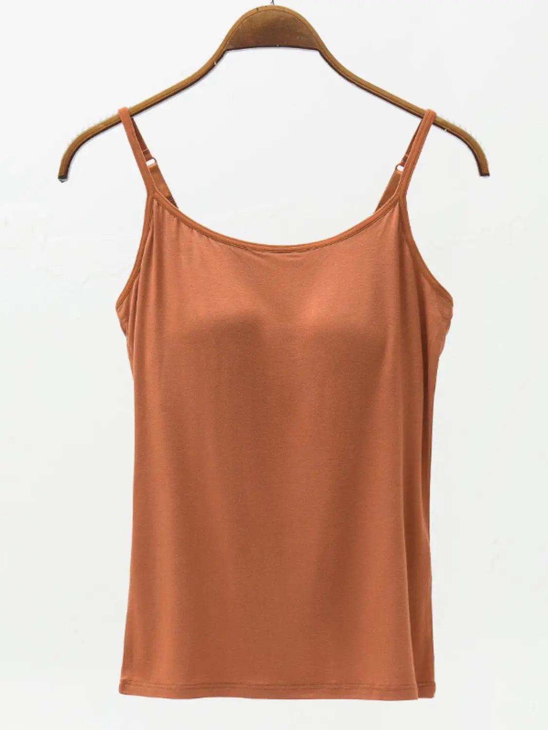 Full Size Adjustable Strap Modal Cami with Bra - M. Burks Pretty Boutique LLC.shop