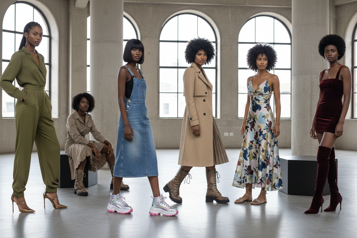 black women wearing different shoes