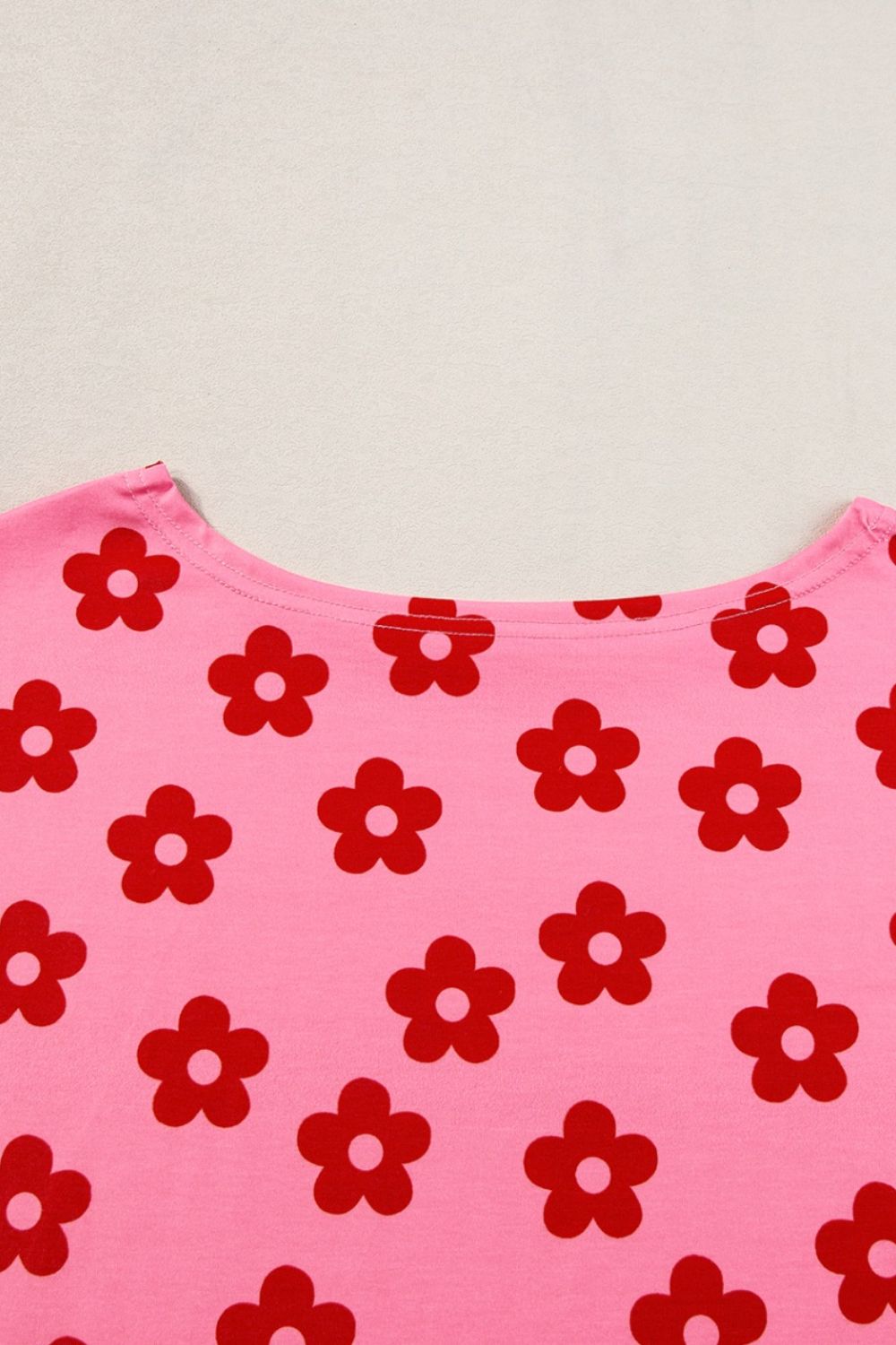 Floral Cropped Tee and Shorts Lounge Set.