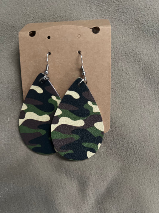 Urban Edge Camo Teardrop Earrings