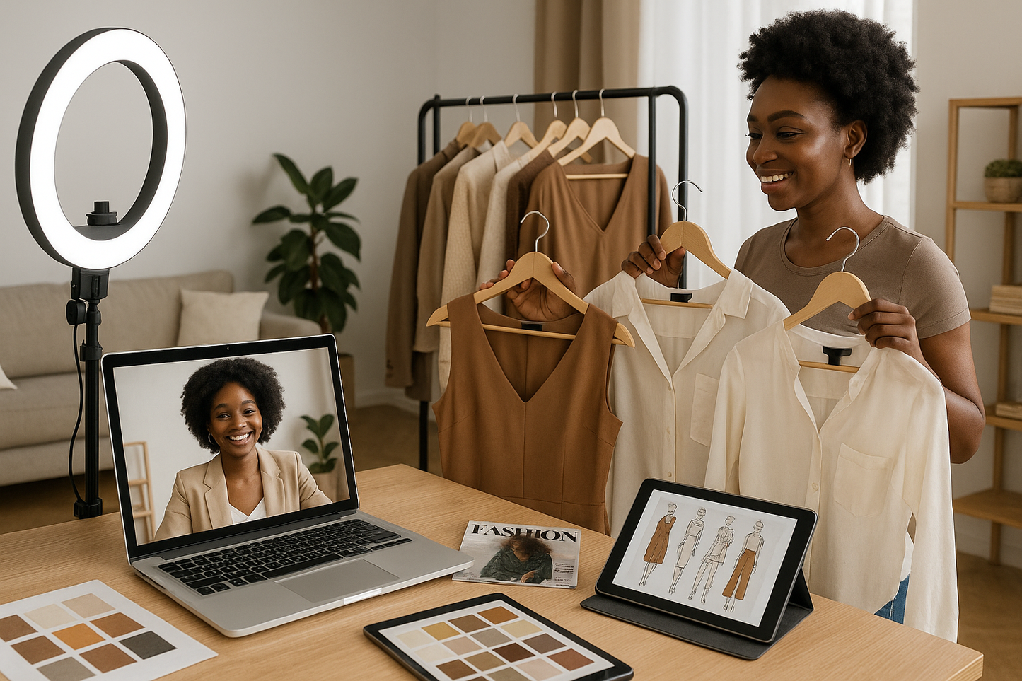 Virtual fashion consultation with black women